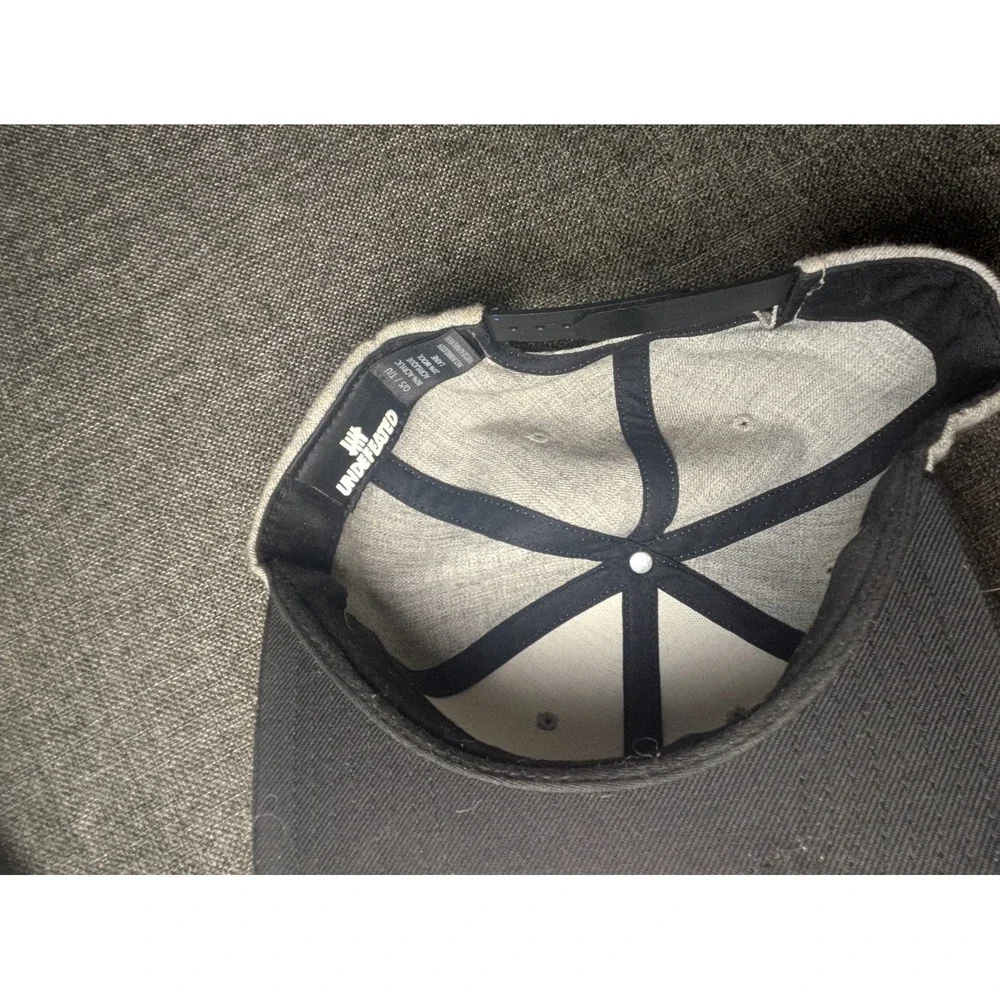 UNDEFEATED 5 Strikes Black Logo Snapback Gray Hat Wool Blend‎ One Size Cap